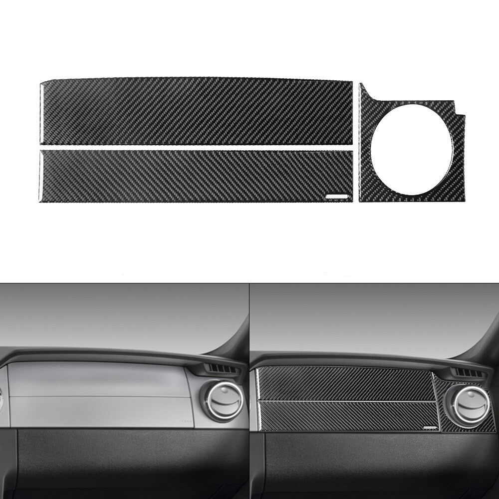 3Pcs Carbon Fiber for Co -pilot Air Vent Outlet Cover Trim for Ford for Mustang 2005-2009