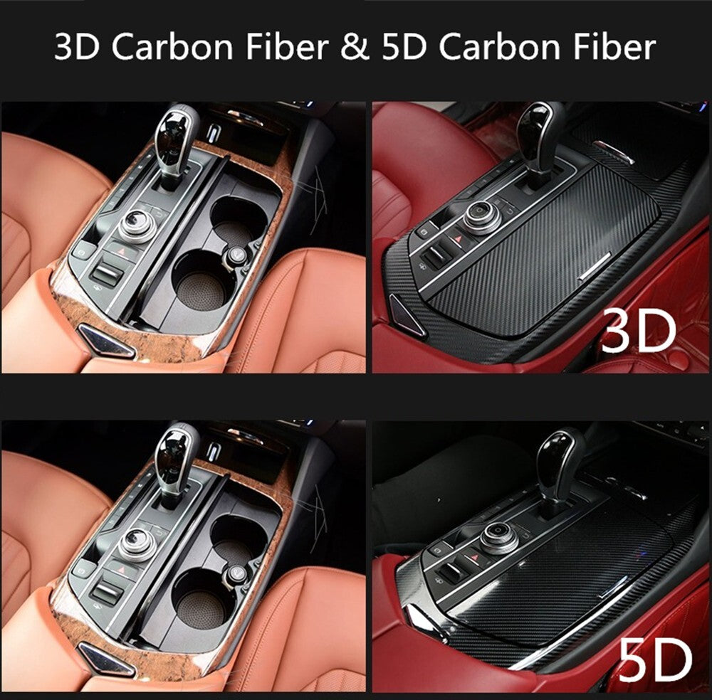 5D Carbon Fiber Door Panel Gear Shift Stickers for Maserati for Levante 2016-2019