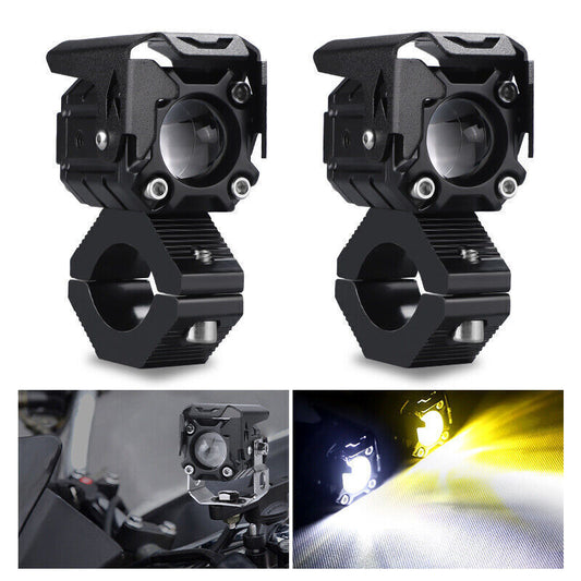 Motorcycle LED Headlight Fog Driving Spot Light auxiliary Lamp Dirt Street Bike