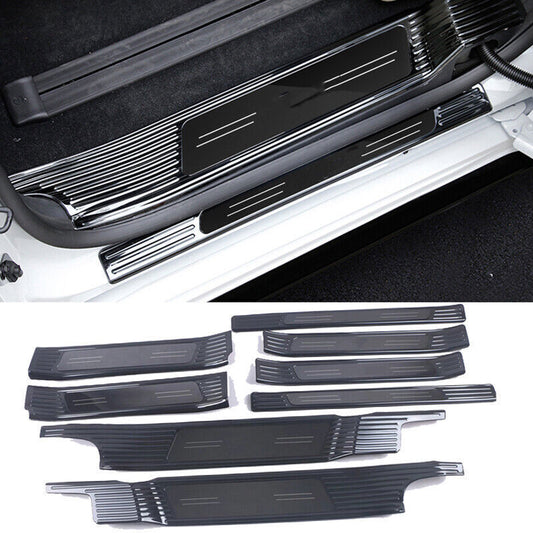 8Pcs Black Door Sill Scuff Plate Guard Molding Cover for Toyota for Sienna 2021-2023