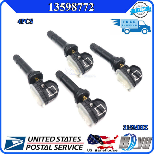 Suitable for General Motors for Chevrolet for GMC for Buick for Cadillac New Tire Pressure Sensors 4-Piece TPMS 13598772