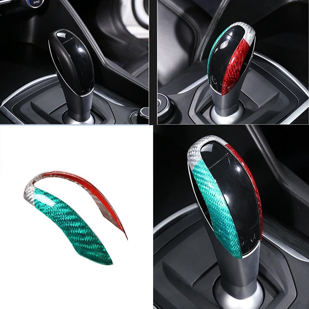 3Color Carbon Fiber Gear Shift Knob Cover for Alfa Romeo Giulia / for Stelvio 2015-19