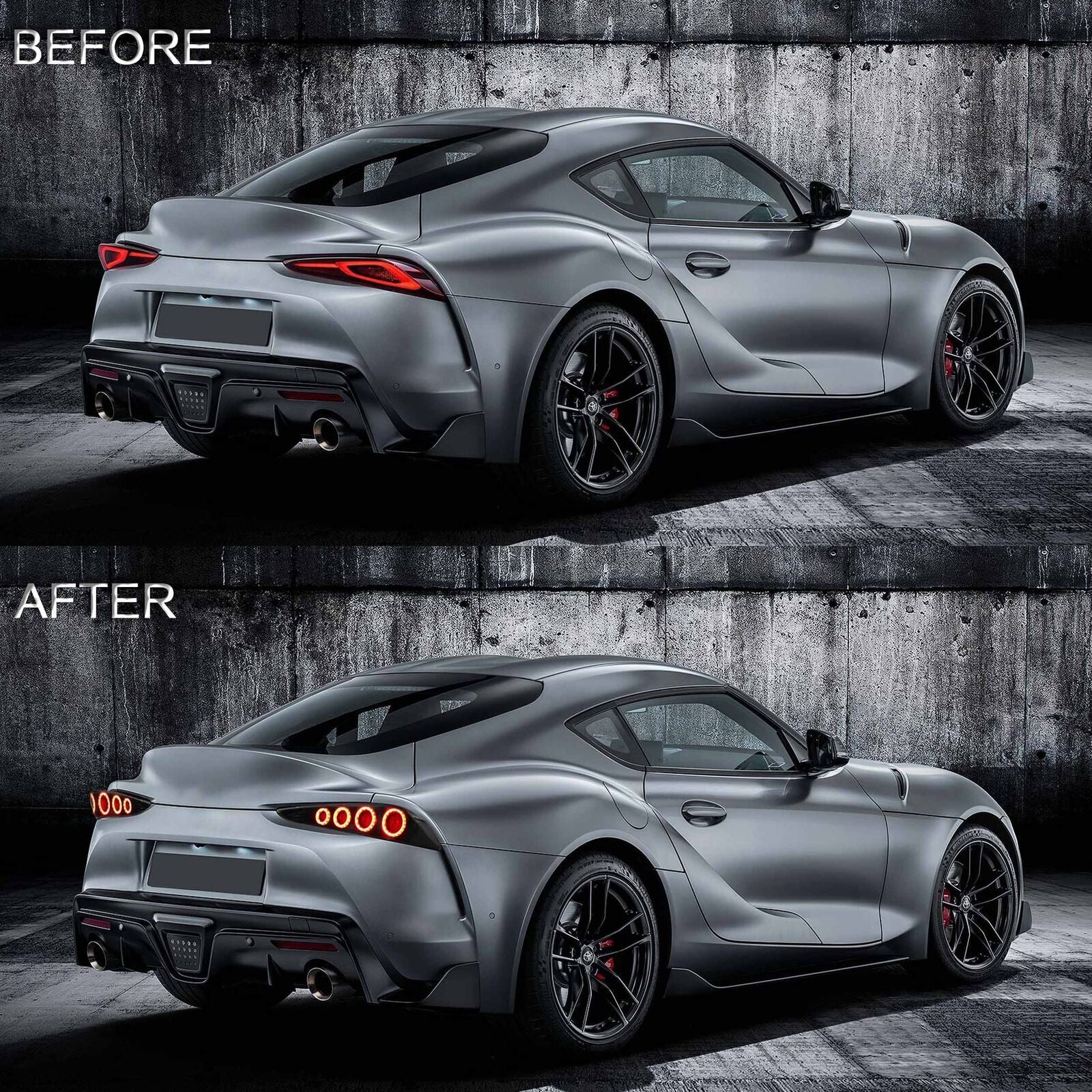 One pair of LED taillights for 2018-24 for Toyota GR Supra A90/A91 with rear lights.
