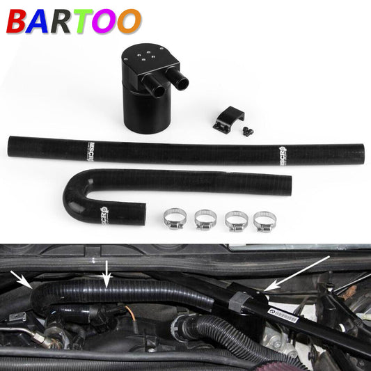 Aluminum Oil Catch Can Tank With Radiator Silicone Hose for BMW Series 118i 120i