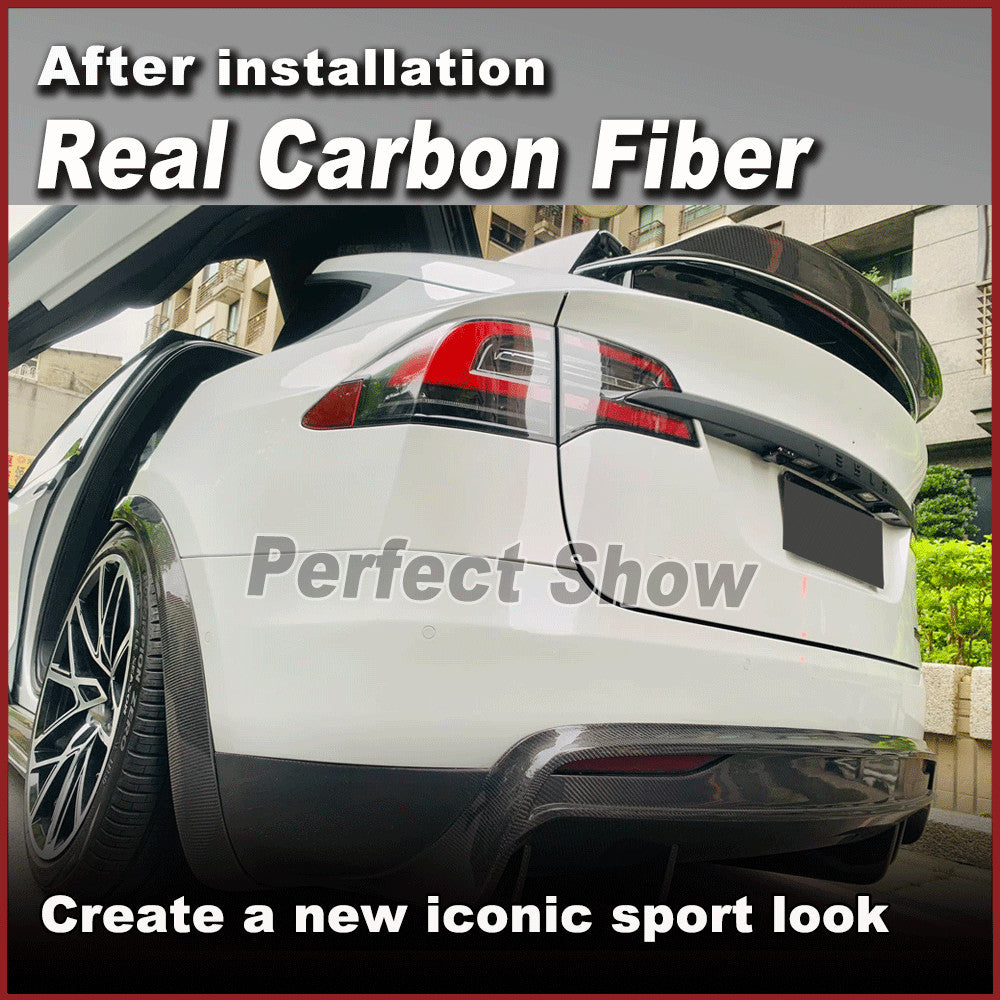 Fit for Tesla Model X Sedan 2016-2023 REAL Carbon Rear Wing Boot Trunk Spoiler