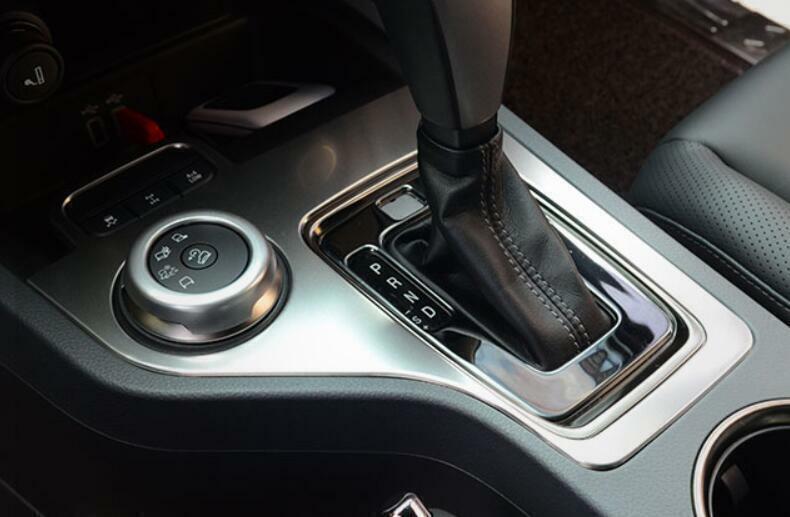 for Ford Ranger 2015-2021 Silver Steel Car Middle Console Gear Shift Frame Trim