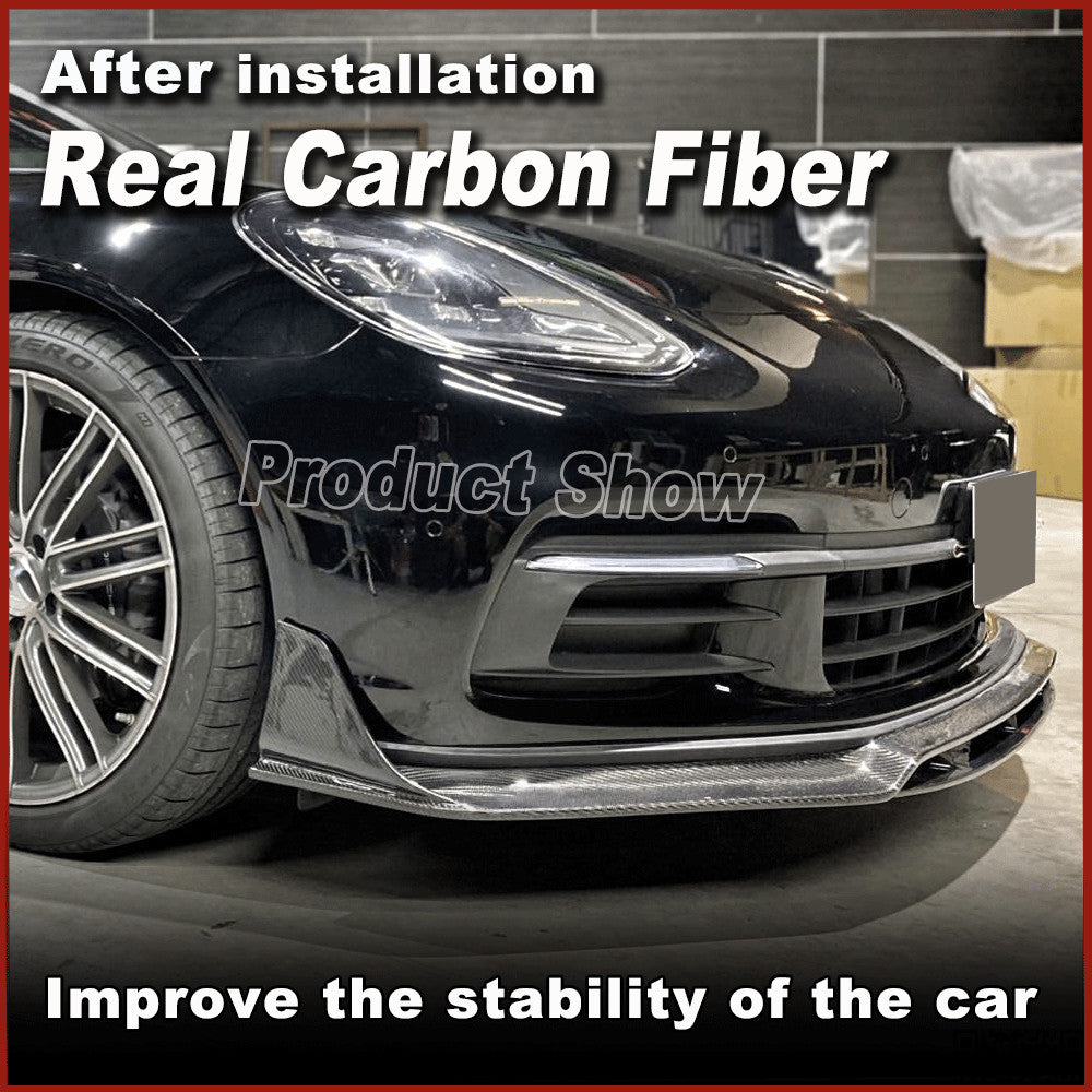 for Porsche for Panamera 971.1 Turbo 2017-2021 Real Carbon Front Bumper Lip Spoiler
