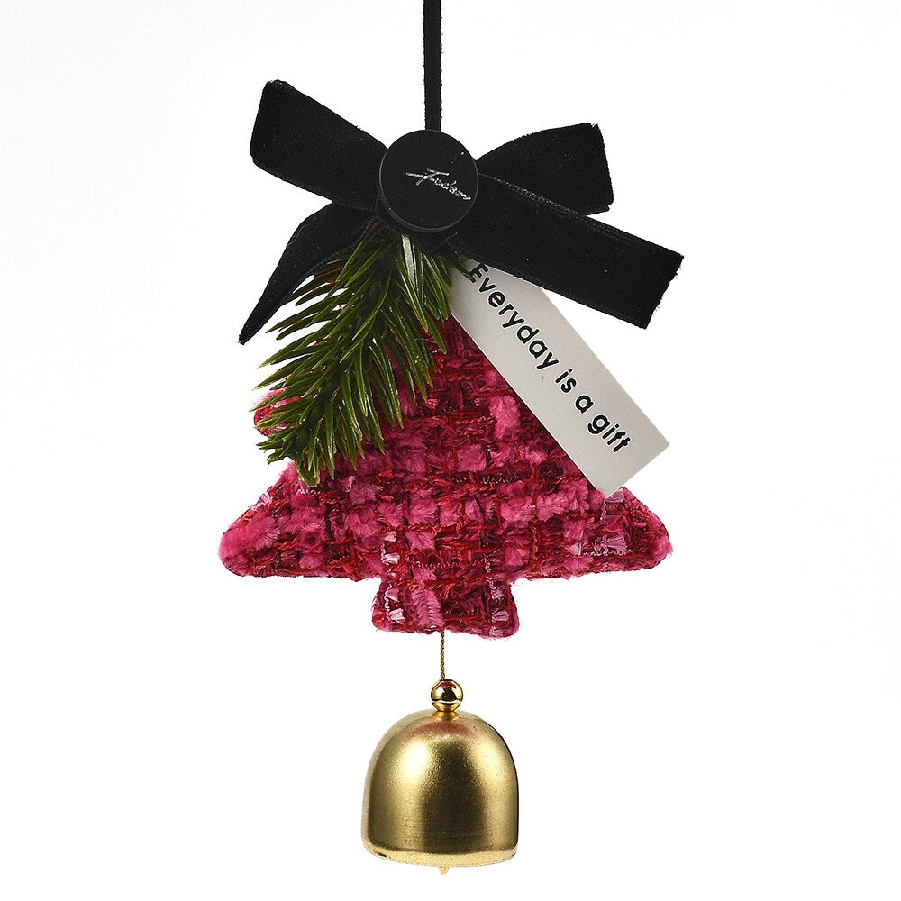 Car Rear View Mirror Hanging Rose Red Christmas Tree Bowknot Hanging Ornaments