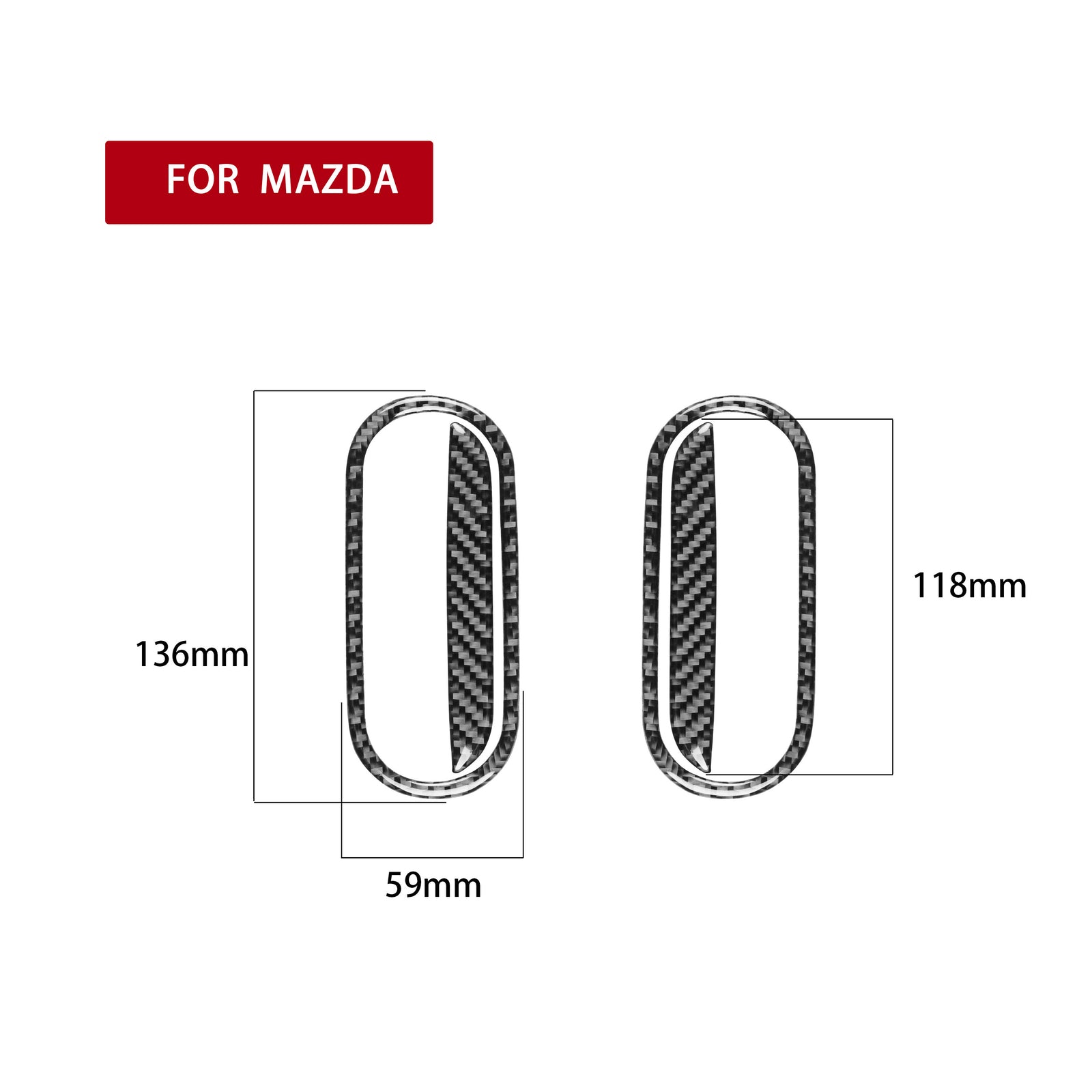 4PCS Carbon Fiber Door Handle Cover Fit for Mazda MX-5 Miata 2009-2015