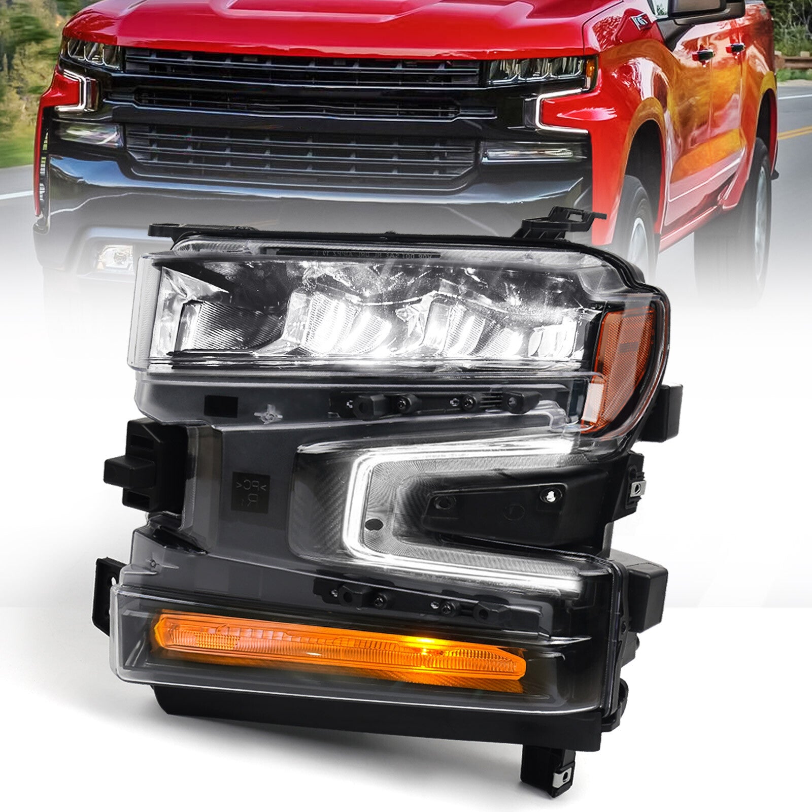 Suitable for 2019-2021 for Chevrolet Silverado 1500 LED Headlight Driver with Halogen Signal (Left)