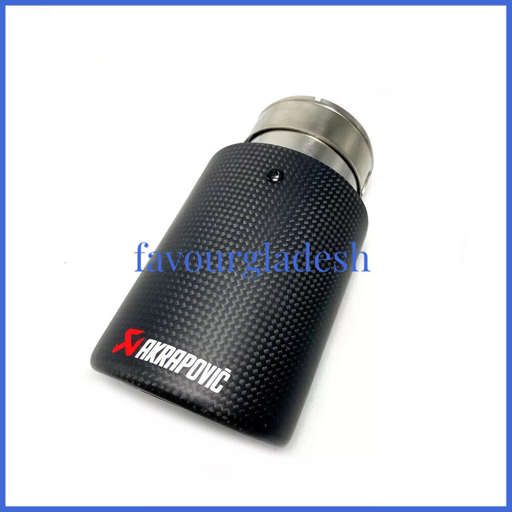 1PCS Akrapovic Matte Carbon Fiber Exhaust tip 63-89mm Universal End Tail pipe