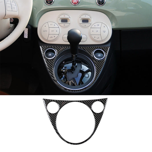 Carbon Fiber Interior Console Gear Shift Panel Cover Trim For 2012-2015 for Fiat 500