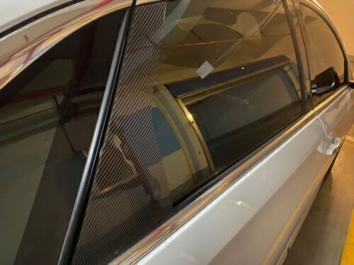 for Cadillac XTS 2013-19 Carbon Fiber Pillar Post Door Window Molding Strip Trim