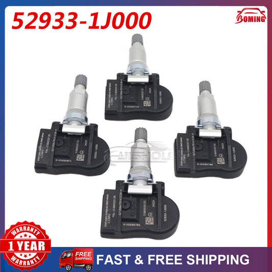 4x Tire Pressure Sensor 433MHz TPMS 52933-1J000 for KIA Optima for Hyundai Sonata