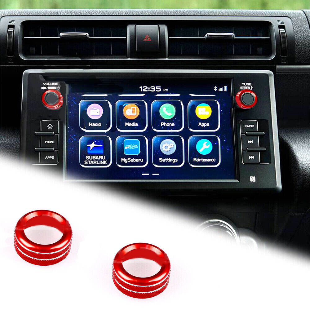 2PCS Red Multimedia Ridio Switch Button Cover for Subaru BRZ GR86 2021-2022