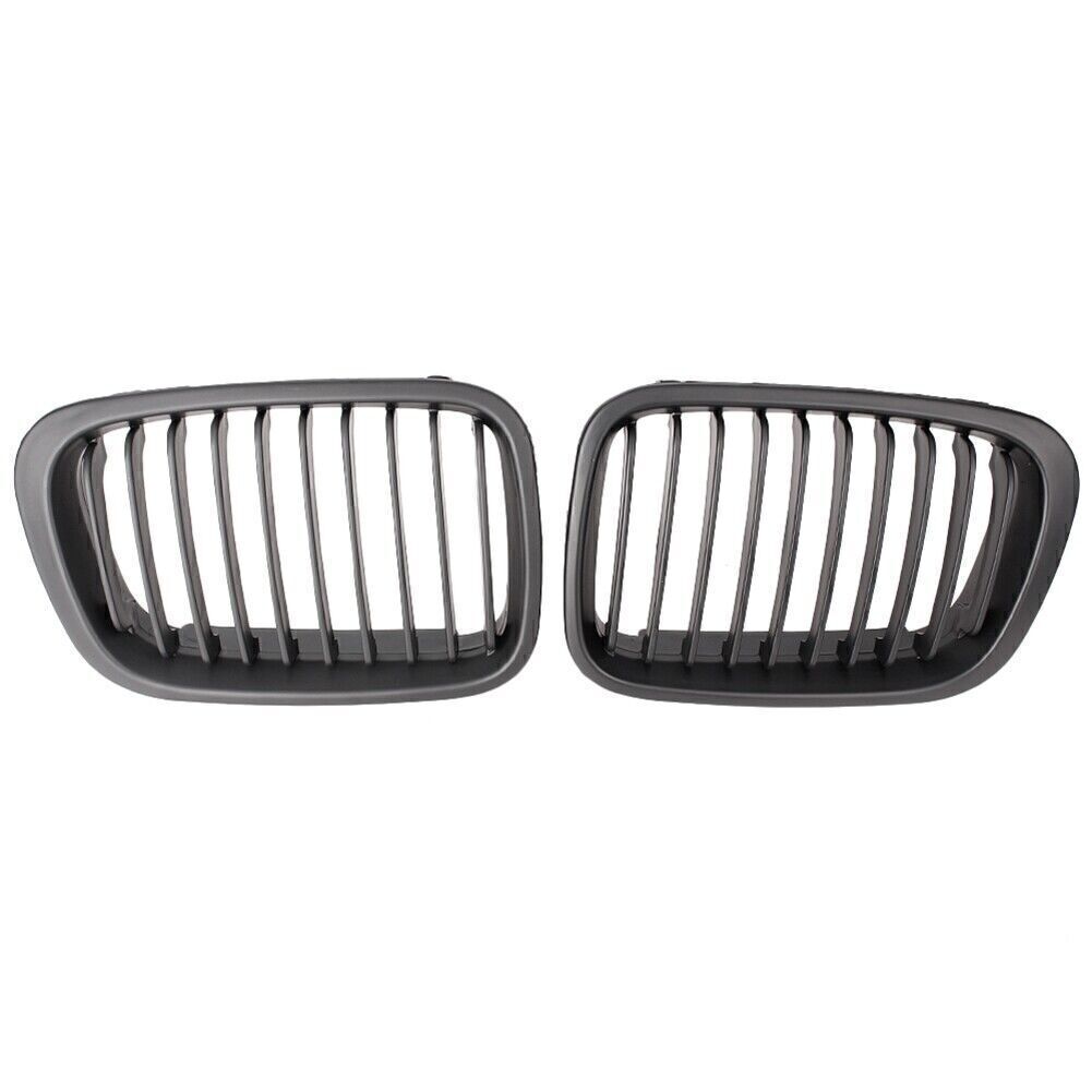 2pcs Front Insert Kidney Grilles for BMW E46 4D 3 Series 1998-2001 Matte Black