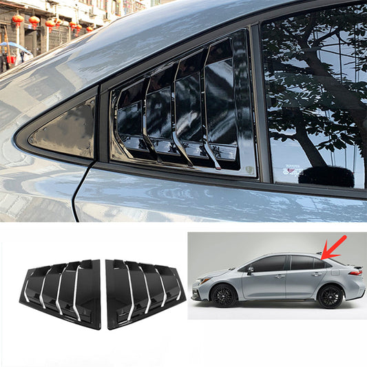 for Toyota for Corolla Sedan 2019-2023 Black Rear Window Louver Cover Side Vent Trim