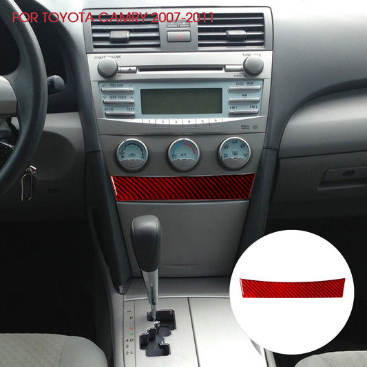 Red Carbon Fiber Manual Climate Control Lower Cover for Toyota for Camry 2007-2011
