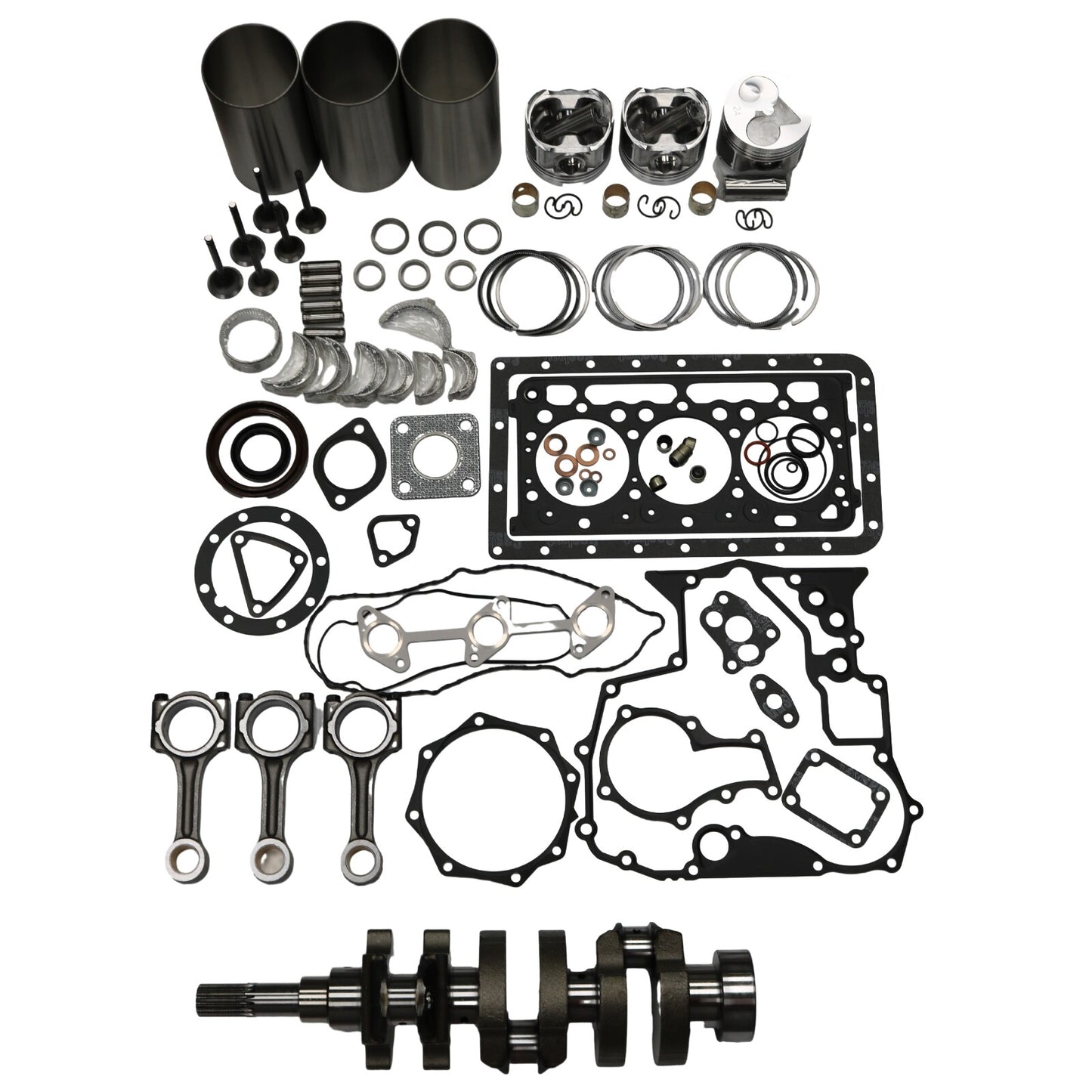 D902 Overhaul Rebuild Kit + Crankshaft +3PCS Connecting Rod For Kubota Engine