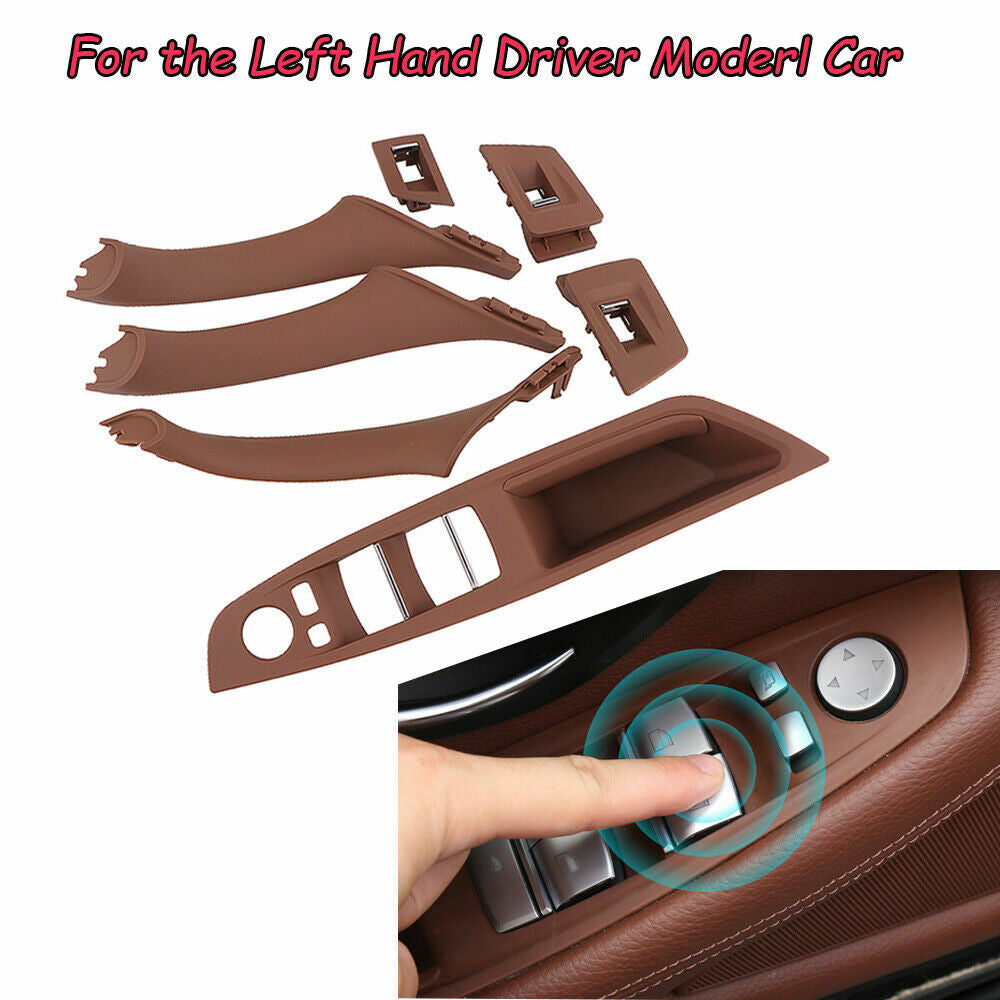 7-piece set of interior door handles, window lifter switch buttons, and frame panels for BMW F10 and F18