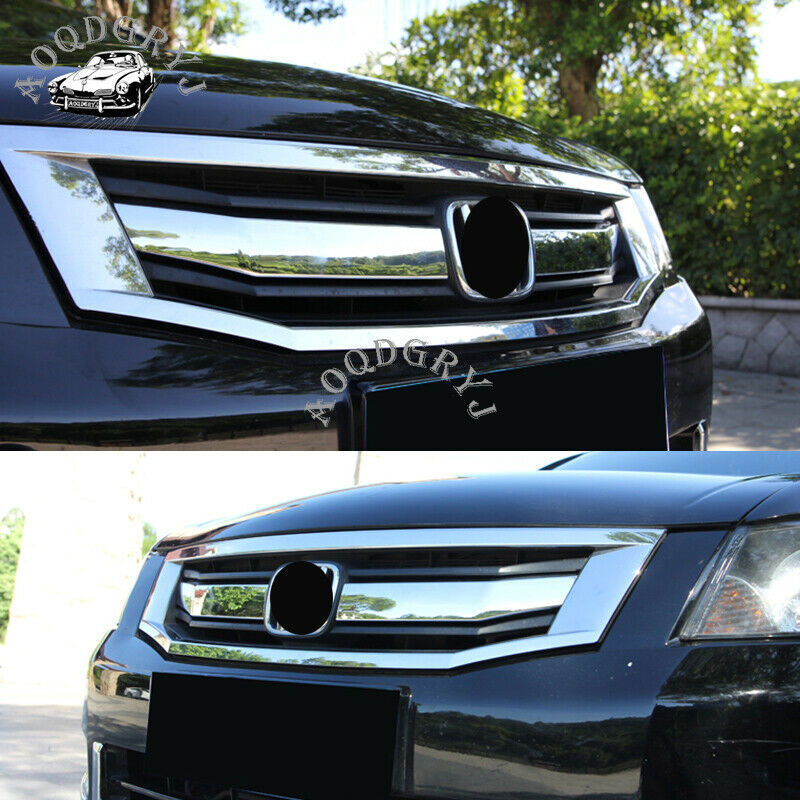 for Honda Accord 4DR Sedan 2008-2010 ABS Chrome Front Grill Insert Cover Trim 2P