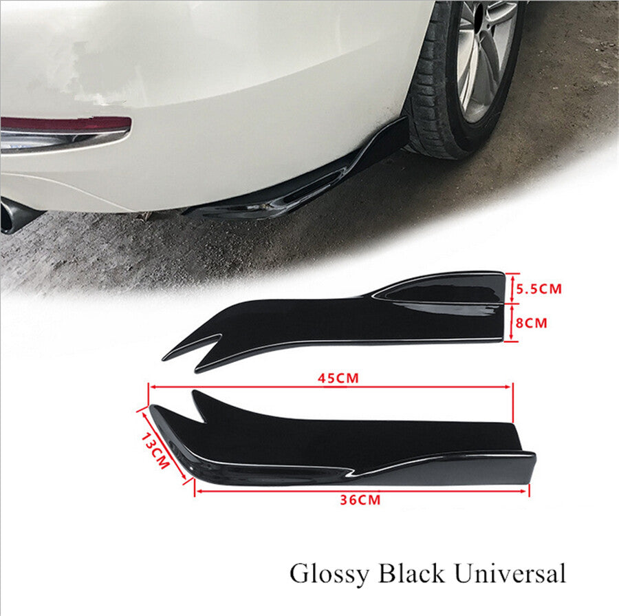 Universal Car Rear Bumper Spoiler Canards Fins Anti-crash Diffuser Lip Wrap Kits
