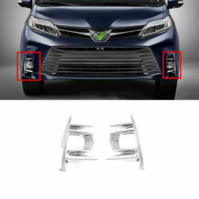 for Toyota for Sienna 2018-2020 Chrome Front bumper Fog Light Lamp Cover decor Trim