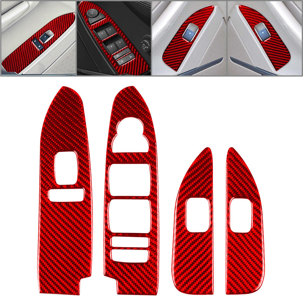 Front Window Control Cover Trim Red for Cadillac CTS Sedan Wagon 2008-2013 RHD