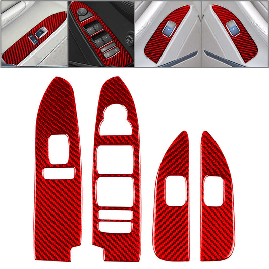 Front Window Control Cover Trim Red for Cadillac CTS Sedan Wagon 2008-2013 RHD