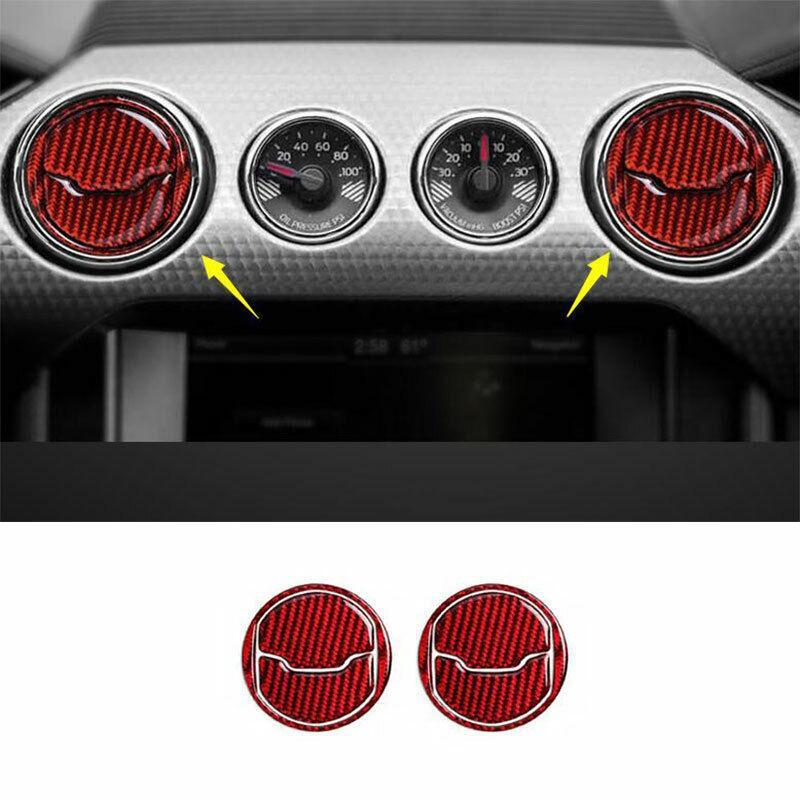 for Ford for Mustang for Shelby 2015-22 Red Carbon Fiber Middle Console Air Outlet Vent
