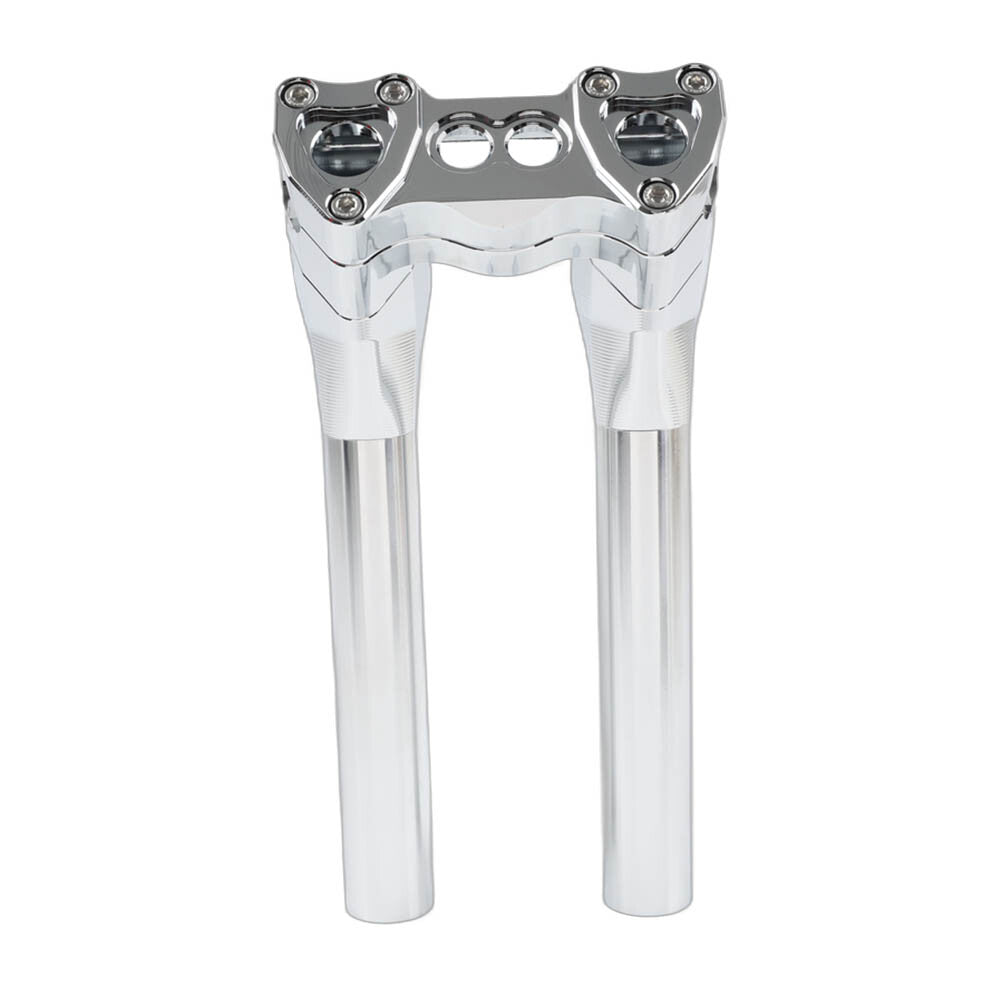 Chrome 10 inch Tall Handlebar Risers Pullback 1.5 for Harley 1-1/8 Clamp