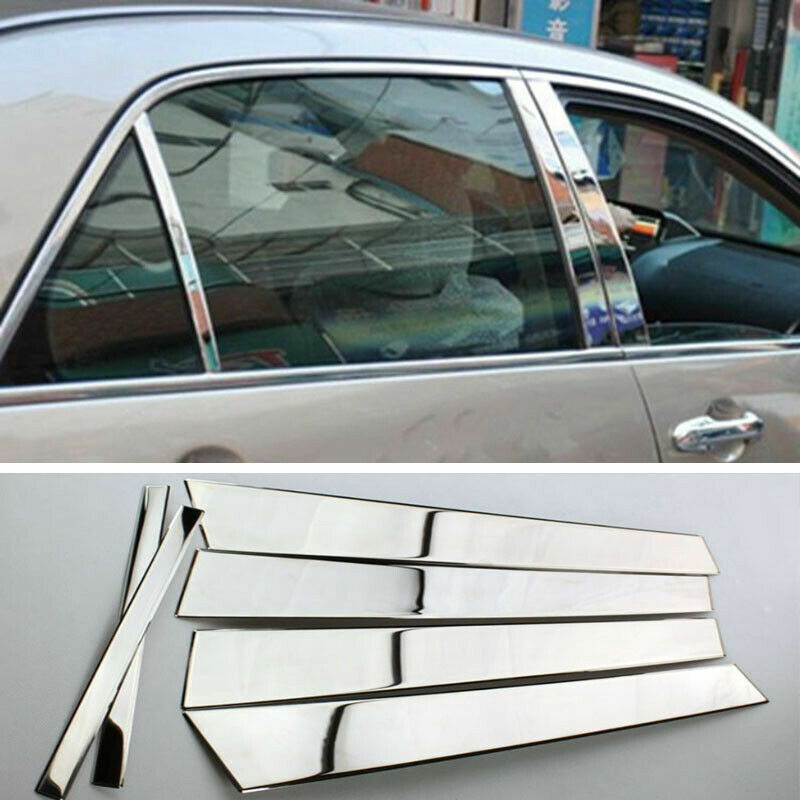 6X Stainless Chrome Pillar Post Trim Door Cover for Honda Accord 4DR 2003-2007