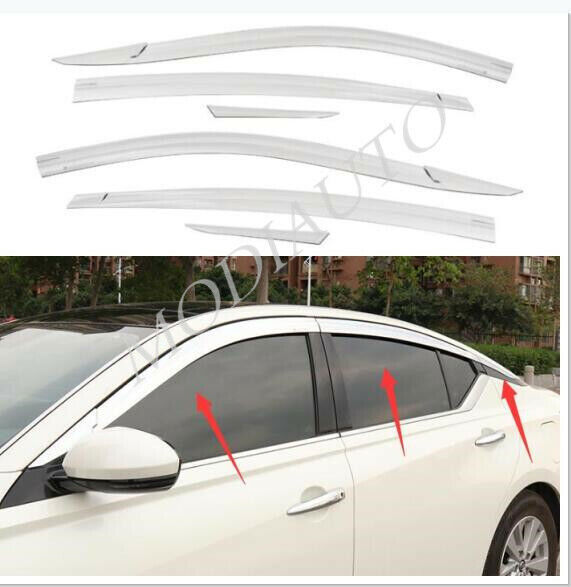 for Nissan Altima 2019-2024 silver Window Wind Visors Rain Guard Vent Deflectors