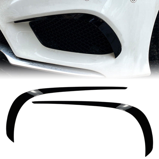 Front Bumper Lip Splitter Spoiler Black for Benz E-Class W212 Facelift 2013-2016