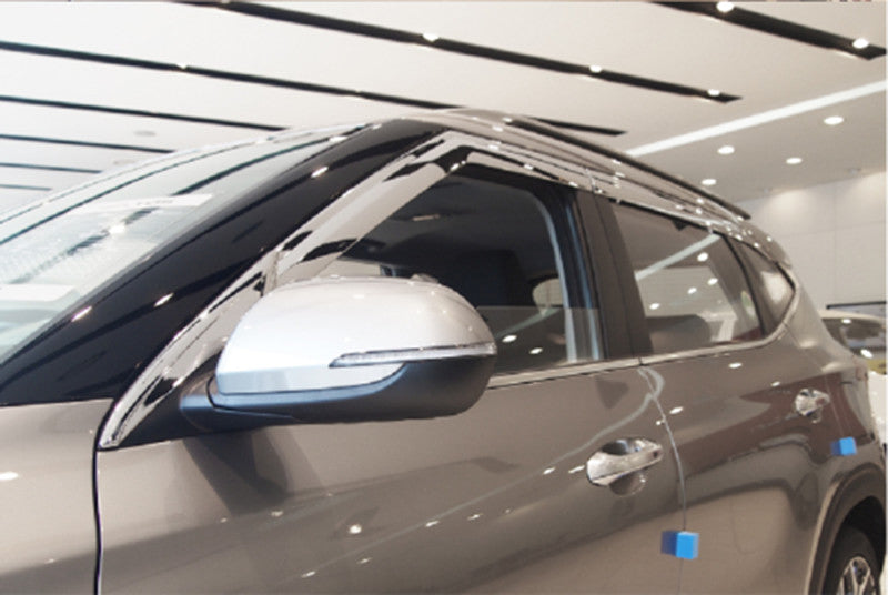 for Kia Seltos 20-23 Chrome Window Visor Vent Shade Sun Rain Guard Deflector 6x