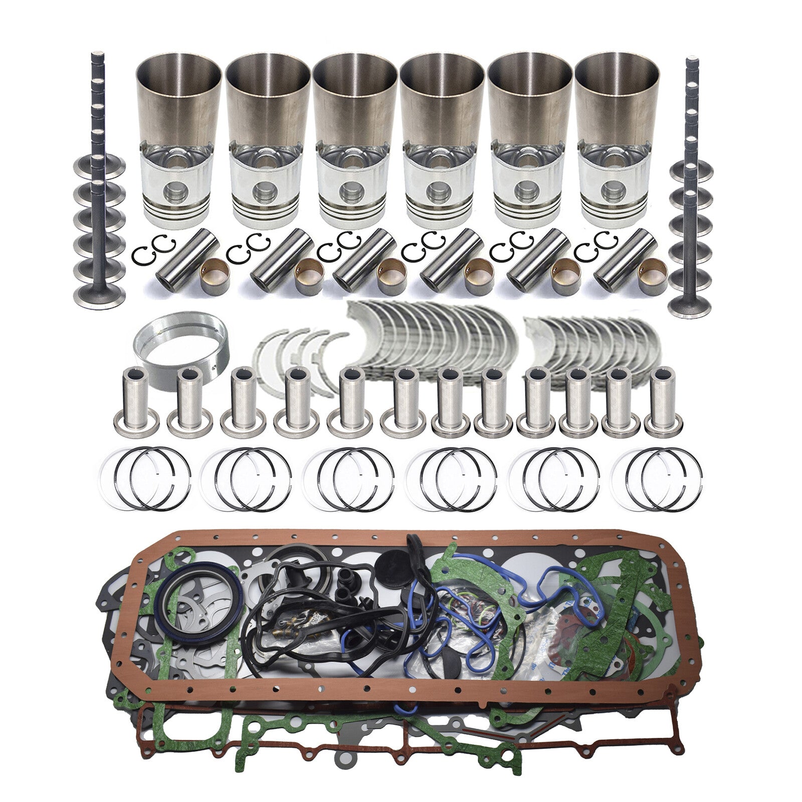 Engine Overhaul Rebuild Kit for Isuzu 6BG1 6BG1T Hitachi ZX200-1 SH200-2 W Valve