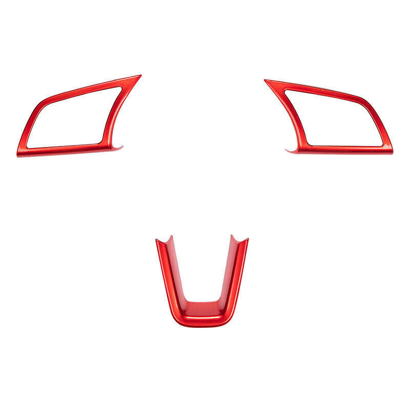 Fit for Audi A3 2022-24 ABS Passion Red Inner Steering Wheel Strip Cover Trim 3P
