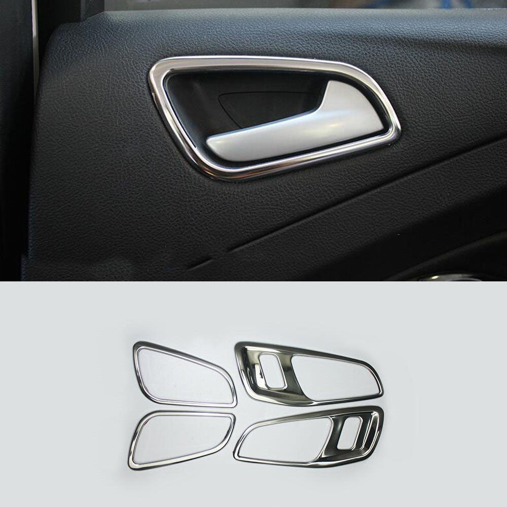4PCS Silver Inner Door Handle Bowl Panel Cover Trim for Ford Escape Kuga 2017-19