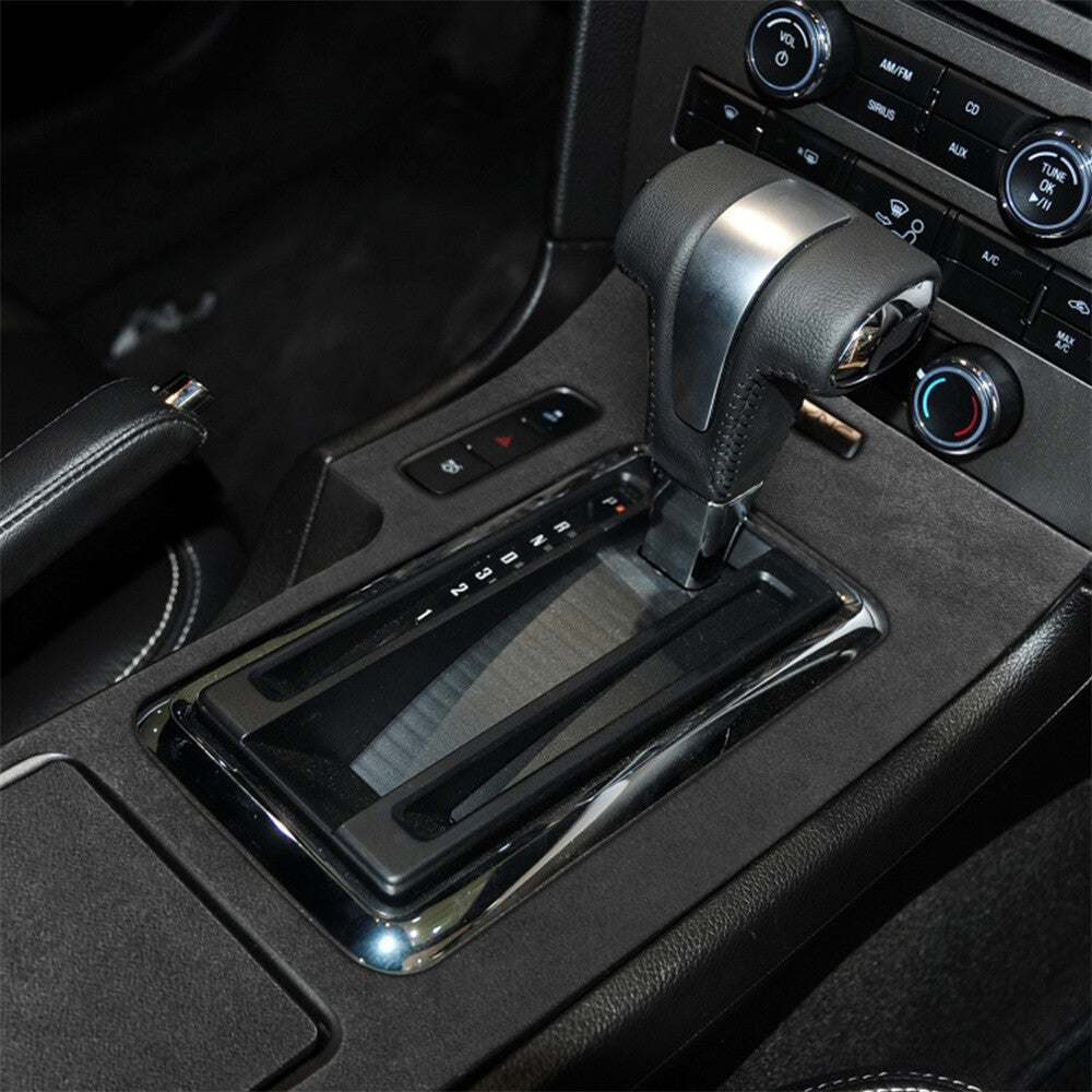 2¡ÁSuede Black Gray Console Gear Shift Box Panel Cover for Ford for Mustang 2009-2013