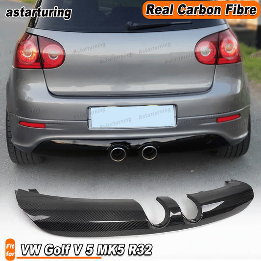REAL Carbon Rear Bumper Bar Diffuser Tail Lip for VW for Golf V 5 MK5 R32 2005-2007