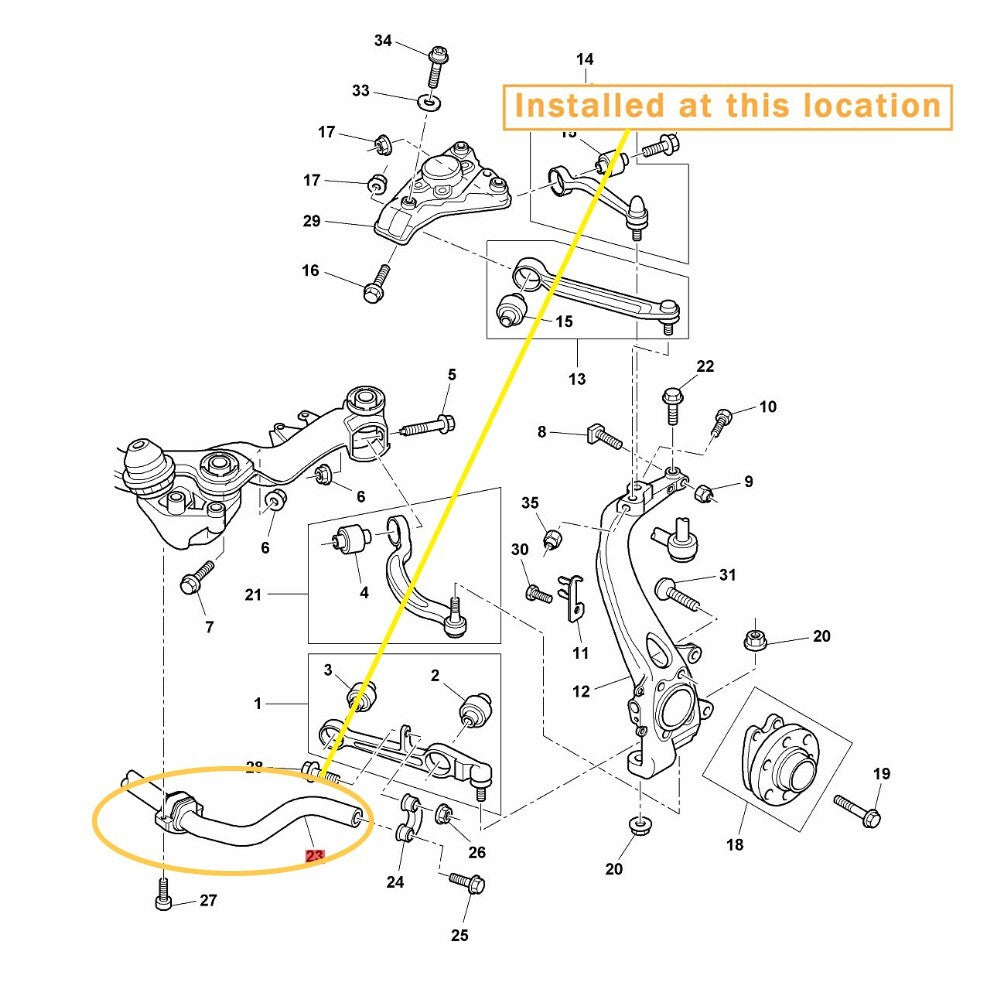 Equipment Manufacturer ( ) for Bentley GT Balance Bar Opening Rubber: 3W0411305D
