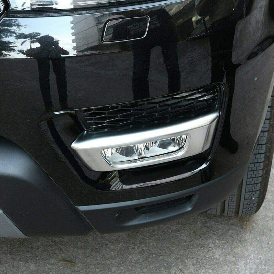 2x Silver Front Fog Light Cover Trim for Land Rover for Range Rover Sport 2014-2017