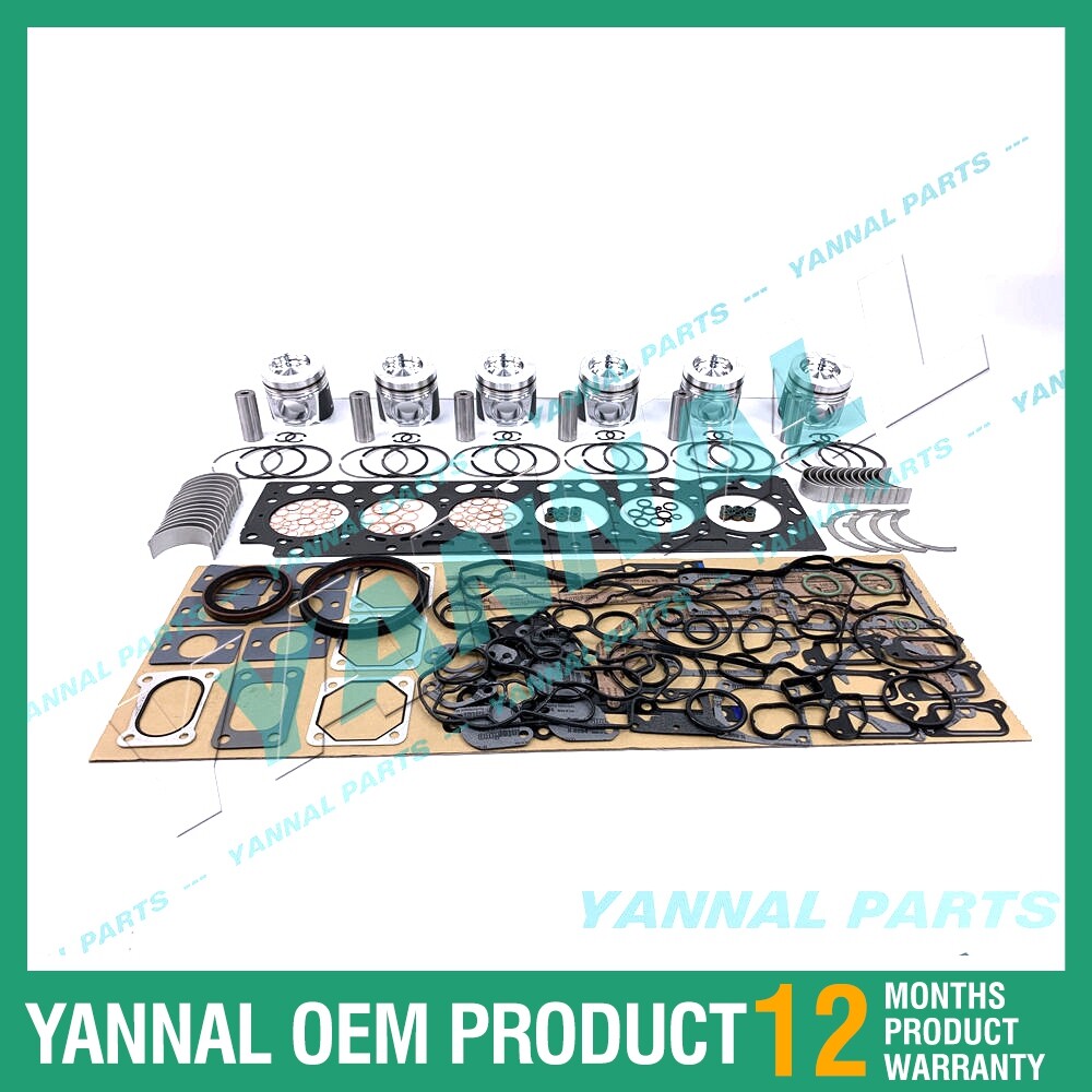 6 spare parts for Volvo D6E engine piston kit with full washer bearing kit