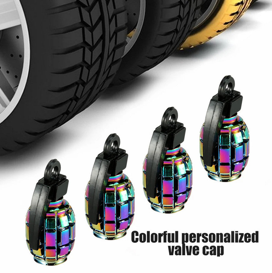 4-Piece Car Tire Valve Cover Rod Air Dust Cover Dustproof Black Rocket for Jeep for Mini