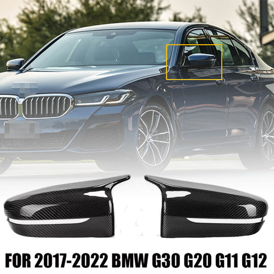REAL CARBON FIBER SIDE MIRROR COVER CAPS FOR 17-22 for BMW G30 G20 G11 G12 M STYLE