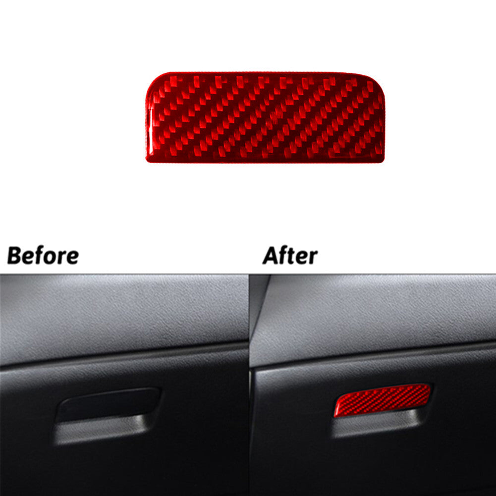 Red Carbon Fiber Glove Box Switch Cover Trim for Mitsubishi Outlander 2014-2016