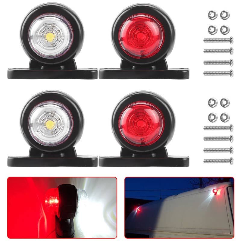 4x LED Side Marker Lights Car Truck Trailer Van Outline Lamp White Amber 12V-24V