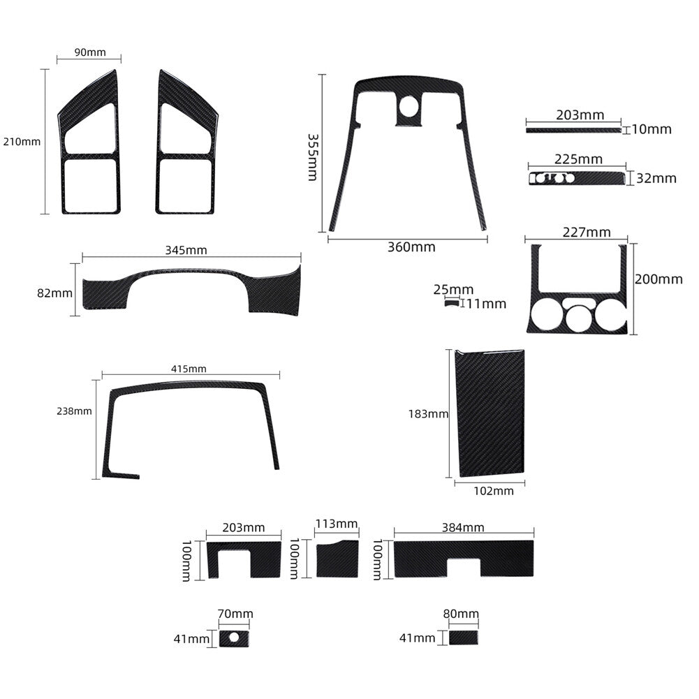 15X Carbon Fiber Front Dashboard(4WD) Cover For Colorado 2004-12/ for Canyon 2005-12