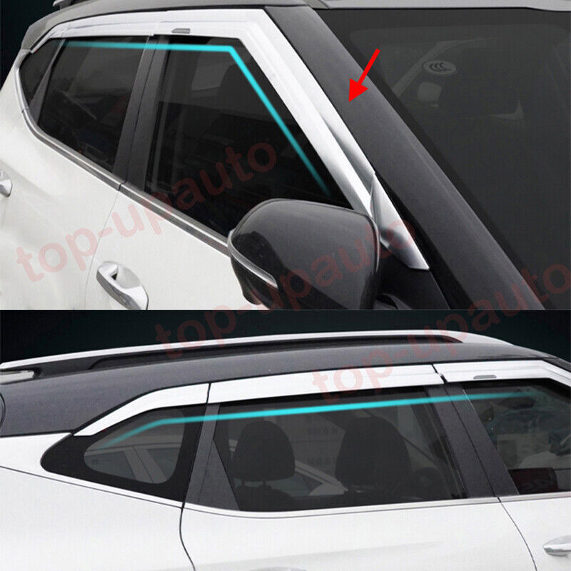 6P for Kia Seltos 2020-2024 silver Window Wind Visors Rain Guard Vent Deflectors