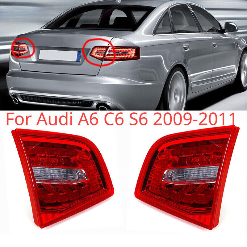 Pair LED Rear Tail Light Fit for Audi for A6 C6 S6 2009-2011 RS6 Saloon Sedan 2PCS